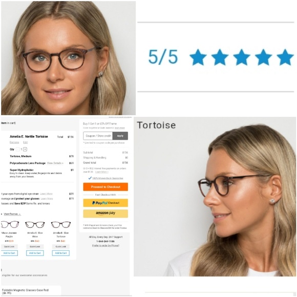 Amelia E. Non-prescription glasses w/add-ons - Picture 2 of 7